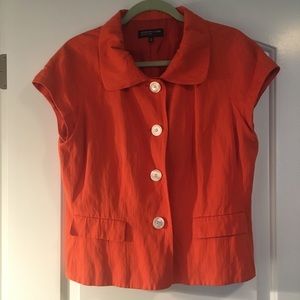 Bright orange suit jacket